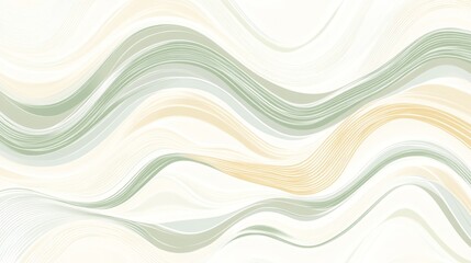 Fototapete - Soft Abstract Waves in Pastel Colors on a Light Background