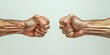 © gen_pick - Two fists bumping against neutral background symbolizing unity