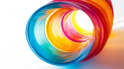 Wall Mural - A vibrant swirl of colors in a dynamic funnel shape radiates joy and creativity. Explore endless possibilities in this abstract representation. Generative AI