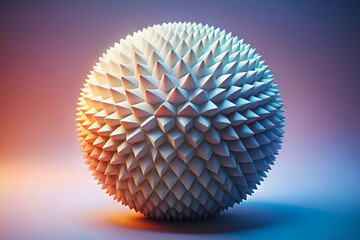 Sticker - A textured, spiky sphere with gradient lighting, showcasing geometric patterns and vibrant colors against a smooth background.