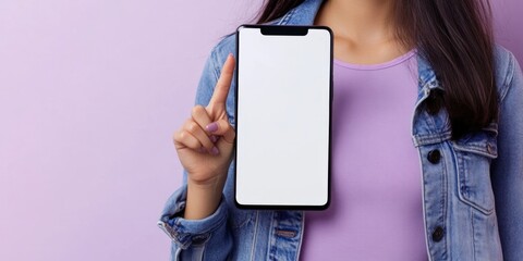 Wall Mural - A woman holds up her cell phone, likely taking a photo or video