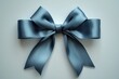 © Fotograf - A single blue bow sits on a clean white surface, waiting to be used