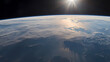 © Thiago - Majestic view of earth from space with sunlight at the horizon. Horizon. Illustration