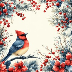 Wall Mural - A bird perched on a branch of a tree, great for wildlife or nature scenes