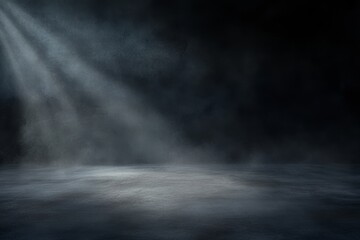 Wall Mural - dark studio background with spotlight and fog.
