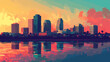 © Thiago - Colorful panorama of new orleans skyline. Horizon. Illustration