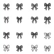 © Vii - Collection of variously shaped and sized bows in black and white colors, great for graphic design, packaging, or editorial use