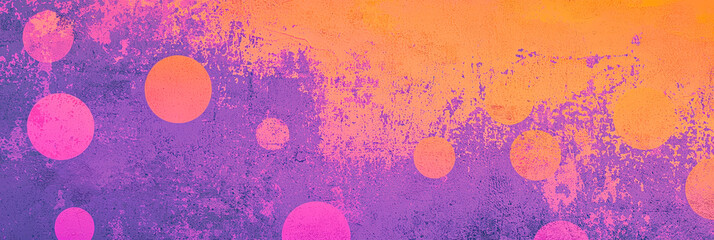 Fototapete - Vibrant circles in hues of orange and purple create an abstract background with a textured appearance, ideal for artistic projects and digital design applications