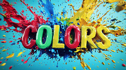 Aufkleber - Bright splashes of paint in various colors create a lively display, showcasing the joy and energy of artistry