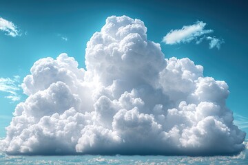 Canvas Print - A big fluffy cloud sits in the middle of a bright blue sky