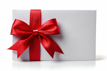 Poster - Gift box with a vibrant red ribbon, symbolizing celebration and generosity. Perfect for occasions like birthdays, holidays, or special events.