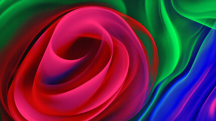 Aufkleber - a red rose in a green and blue background