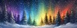 © Ivana - Beautiful winter landscape with snow-covered trees and colorful northern lights in the sky