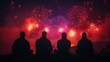 © Viktor - Spectacular fireworks show with people watching.