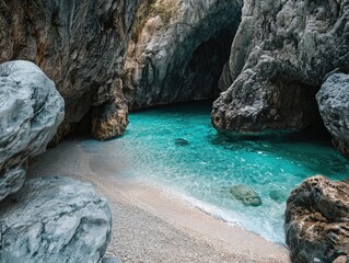 Wall Mural - Rocks surrounding lake