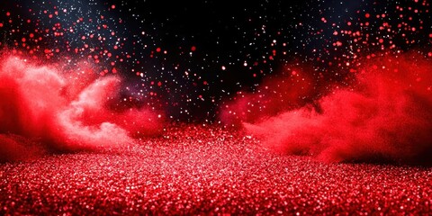 Wall Mural - red background with red and black specks