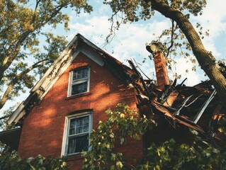 Canvas Print - Fire Hydrant on House Roof