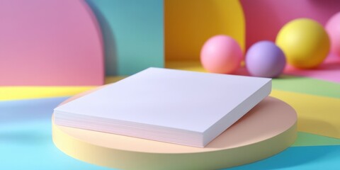 Wall Mural - White card stack