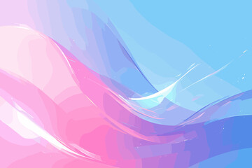 Wall Mural - Beautiful blue and pink background with a wave in the middle. The wave is a mix of pink and blue colors flat vector illustration