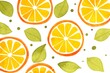 © ADDICTIVE STOCK - Citrus Pattern with Oranges and Leaves on White Background