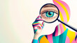 © Fleuronica - Creative exploration of an eye through colorful abstract art and magnifying glass