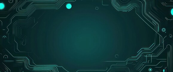 Aufkleber - Abstract teal circuit board background with copy space.
