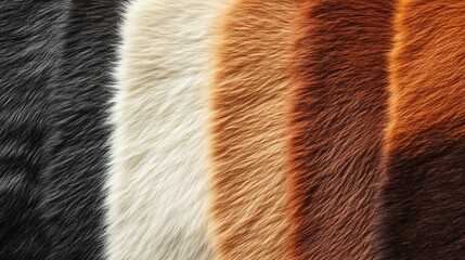 a collection of fur swatches emphasizing their intricate patterns, realistic textures, and premium q