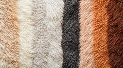 assorted fur materials featuring unique textures and realistic designs, arranged to inspire textile 