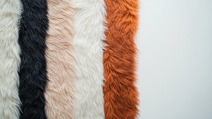 a collection of fur swatches showcasing intricate hide patterns, luxurious textures, and the variety
