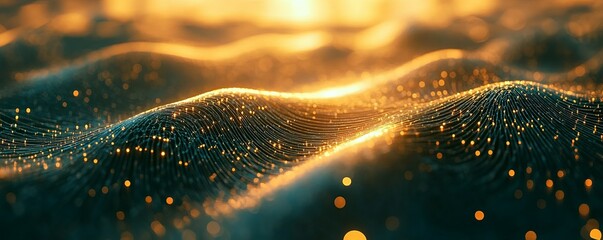 Wall Mural - glowing dots and lines representing neural network, machine learning, ai connectivity