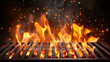 © Ksu_Sha - Burning flames on a barbecue grill with glowing sparks and smoke