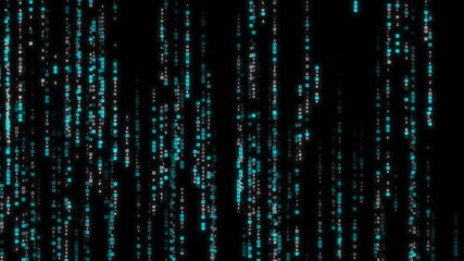 Wall Mural - big data digital code running through binary matrix blue binary code data in a futuristic informatio