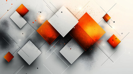 Wall Mural - Abstract light orange and white geometric background vector presentation design template for business technology concept, banner, or poster with copy space area.