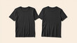 © Thiago - Two black t-shirts on a light background for casual wear. Erosion. Illustration