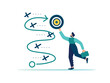 © Viktoria Kurpas - Strategic planning, a method or tactic to achieve a business goal, a solution to avoid obstacles, a path to success, vector illustration