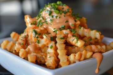 Poster - Crinkle fries with cheese sauce