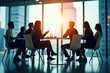 © SimpleDesignStudio - Silhouette of Business Professionals in a Modern Office Setting, Ideal for Corporate and Teamwork Themes