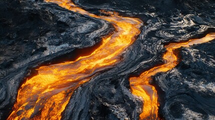 Wall Mural - from above beautiful orange streams and transitions on rock in mines of riotinto huelva. space backg
