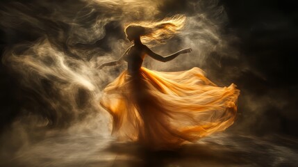 Wall Mural - mystical mist. swirling smoke in dark and light symphony. fluid fantasia. abstract dance of fog and 