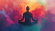 © Thiago - Man in meditation nirvana enlightenment illustration generative ai ideal for educational and literary content. Nirvana. Illustration