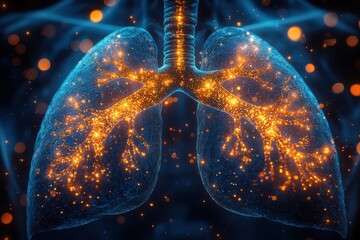 Illustration of Pulmonary Embolism Effects on Lungs and Heart Interaction for Medical Education