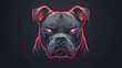 © Infinity Lens - Pitbull dog head logo animal design, isolated angry canine mascot icon, strong bull terrier face illustration, aggressive pet breed symbol, powerful american bully graphic emblem.