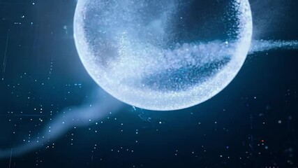 Wall Mural - Abstract sphere emitting smoke particles