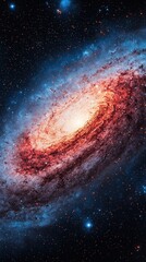 Wall Mural - vivid spiral galaxy swirling in cosmic colors