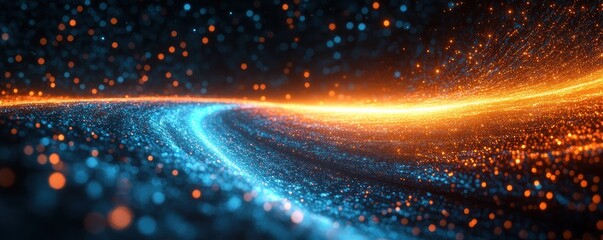 Futuristic Digital Background for Technology AI Neural Networks Data Transmission Cyberpunk Visuals