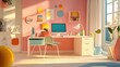 © CLOVER BACKGROUND - Creative Workspace with Clean Desk and Colorful Decor Elements