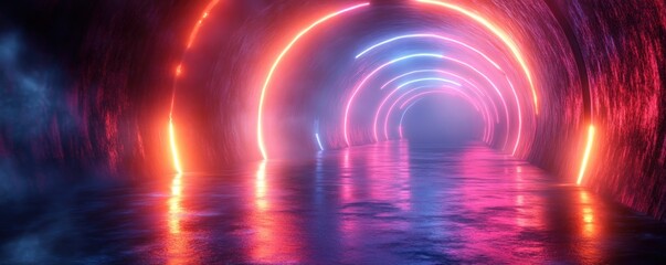 Futuristic Neon Background for Technology Operations AI Data Transmission Encryption Digital Archives