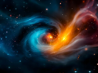 Wall Mural - A stunning visual of cosmic swirls, showcasing vibrant colors and the mysteries of the universe.
