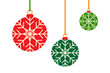 © Monika Jurczyk - Colorful Christmas ornament set of baubles, spheres. Ball with snowflake pattern. Horizontal layout, vector illustration, isolated on white background