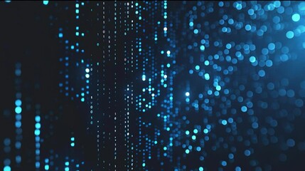 Abstract blue digital binary code matrix texture background, representation technology computer cyberspace internet digital data network programming communication coding concept